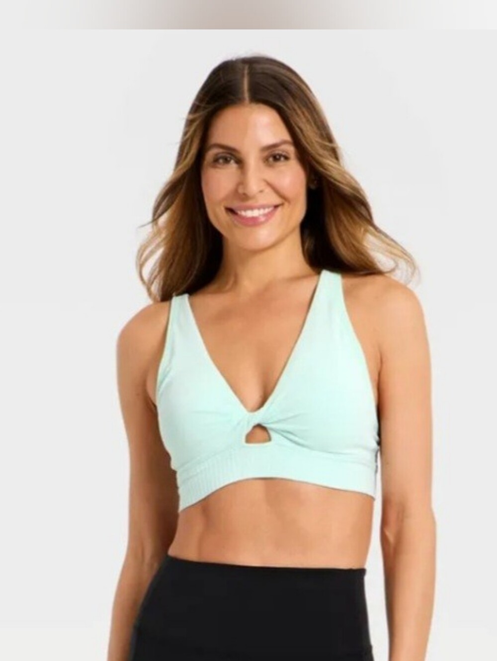 All In Motion Women's Modal Seamless Iight Support Twist_Front Longline Sports B